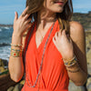 Girl Wearing Stellar Blessings Ocean Bracelet at the Beach