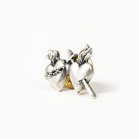 Armor of Faith Sacred Hearts of Jesus and Mary Silver Metal Pocket Pin