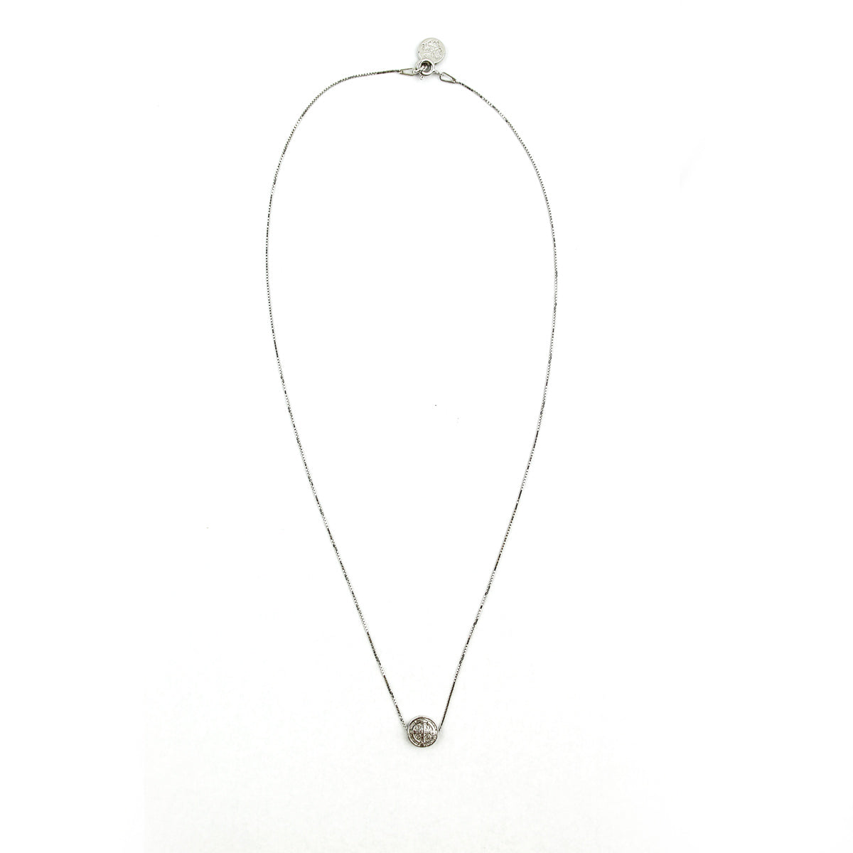 Benedictine Blessing Saint Benedict Petite Necklace - Sterling Silver