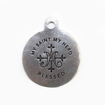 House Blessing Medallion - Saint Benedict Medal back with My Saint My Hero Blessed logo