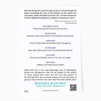 Living Lent Blessing Bracelet inspirational card back with weekly prayers.
