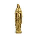 Our Lady of Lourdes Statue Gold Resin