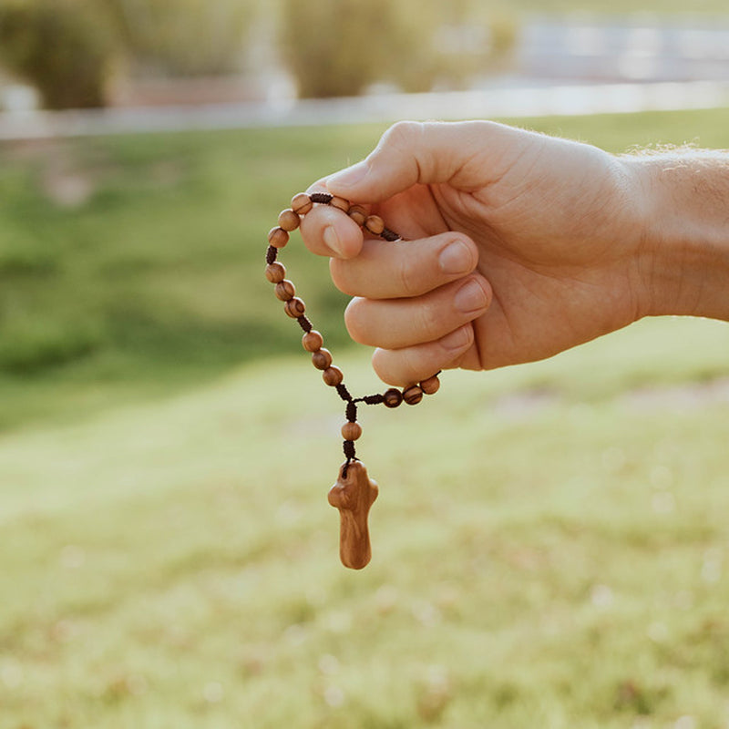 hand holding HOLY LAND PEACE Prayer Chaplet