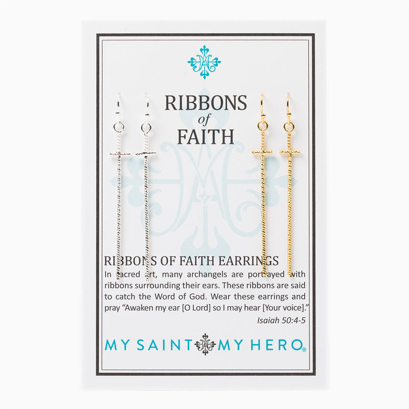 Ribbons of Faith Earrings
Wear these earrings as a reminder to keep God at the center of your life and know that He is Protecting you and loving you always.