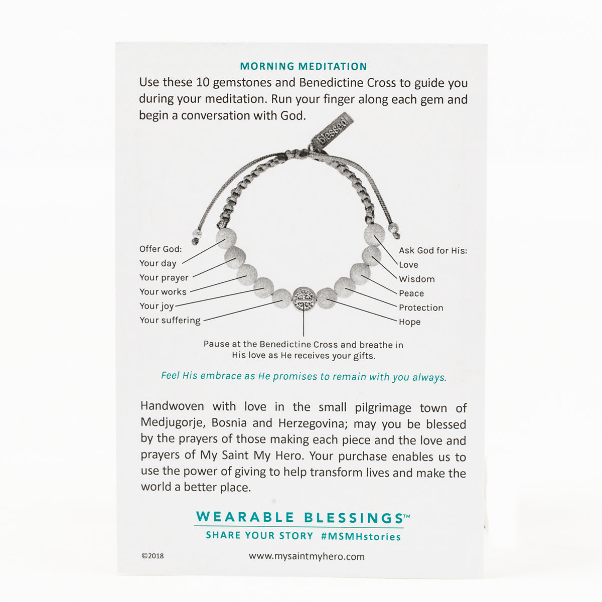 Wake Up and Pray Meditation Bracelet - Rose Quartz