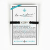 Be Not Afraid Bracelet in silver tone on a romance card with information about Pope John Paul II