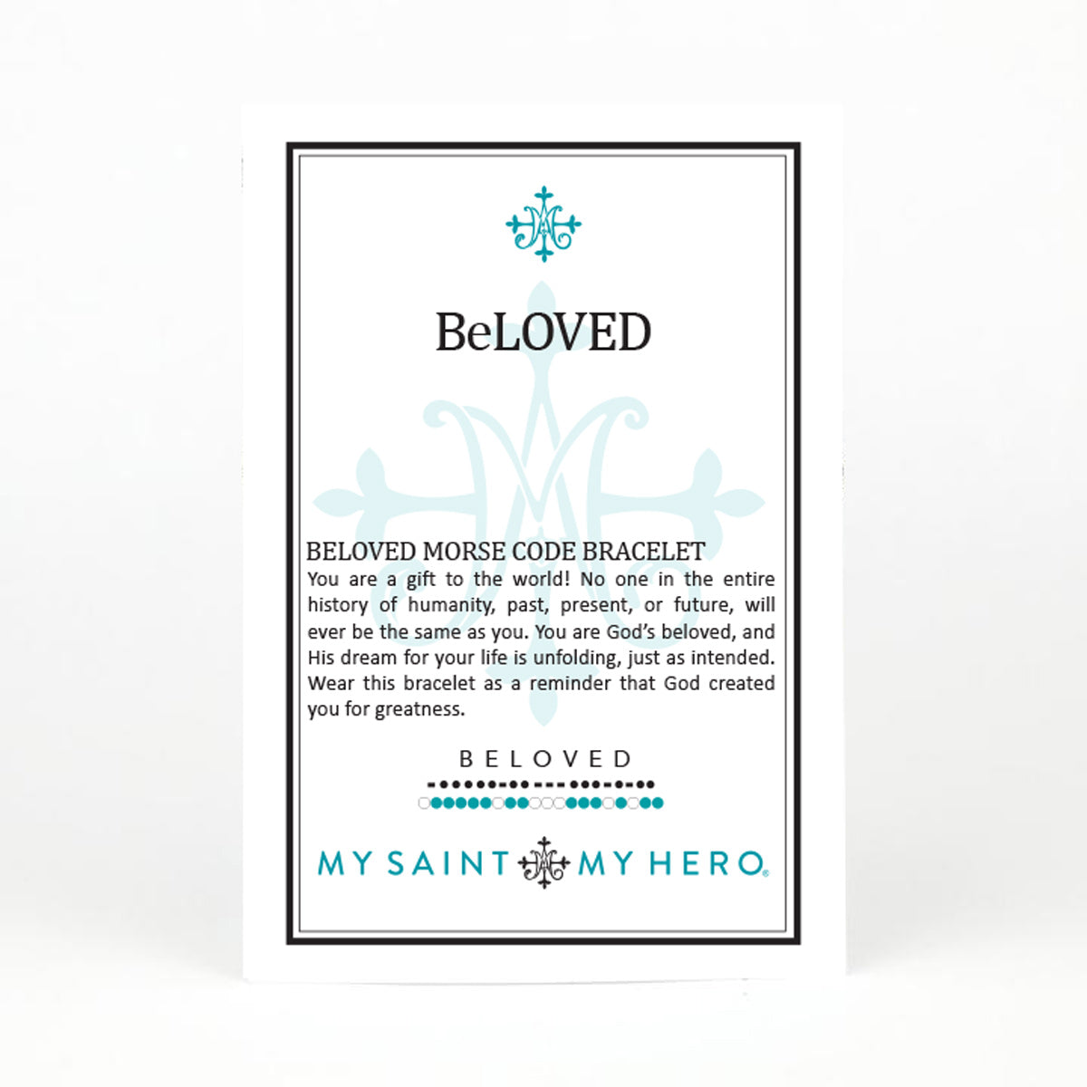 BeLoved Morse Code Bracelet inspirational card