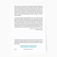 Back of the Saint Benedict Petite Necklace Card
