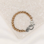 Blessed Link Gold Tone and Silver Tone Toggle Bracelet