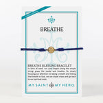 Navy Cording and Gold Tone Benedictine Breathe Bracelet on Product Card
