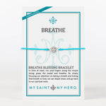 Turquoise and Silver tone St. Benedict Blessing Bracelet on Card