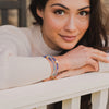 Caitlin Stamos wearing blue crystal Love Lights the Way Crystal Blessing Bracelets