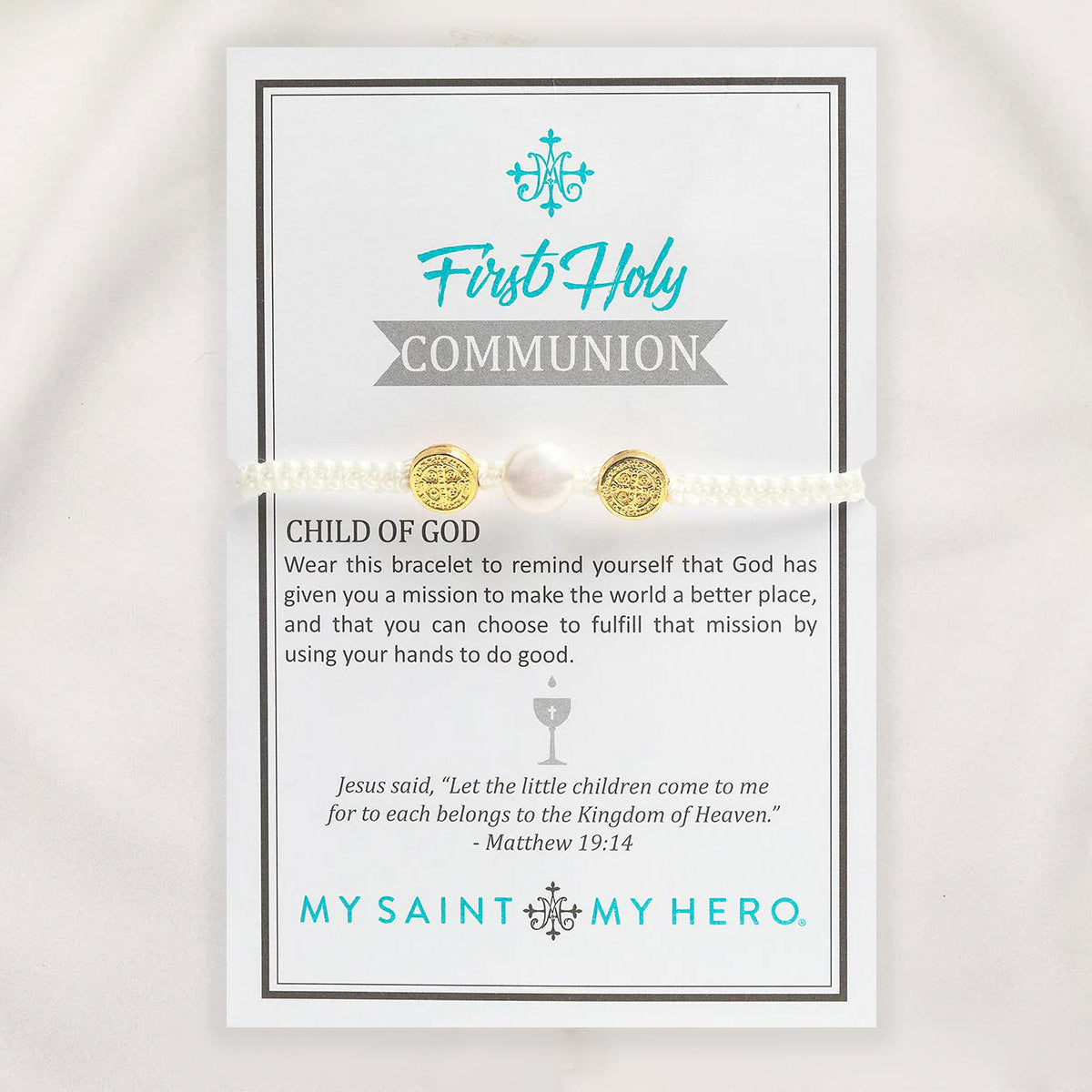 First Holy Communion Blessing Bracelet - Pearl