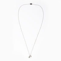 Overhead of My Saint My Hero Scapular Necklace in Silver Tone