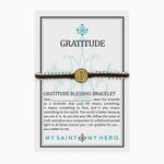 Gratitude St. Benedict Blessing Bracelet on customizable gifting card