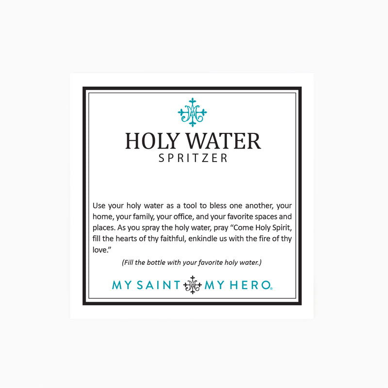 My Saint My Hero Holy Water Bottle Spritzer Set Inspirational Card