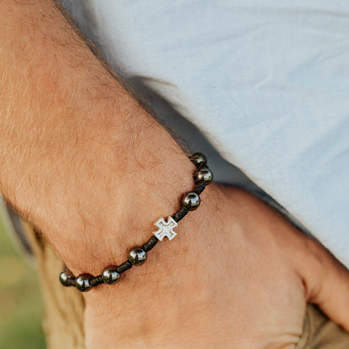 close up on man's wrist of Honor Blessing Bracelet For Men