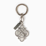 Archangel Michael Armor of Protection Keyring, silver tone with a protection charm tag