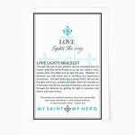 St Amos Share the Love Love LIghts the way Crystal and Diamond Blessing Bracelet Inspirational Card
