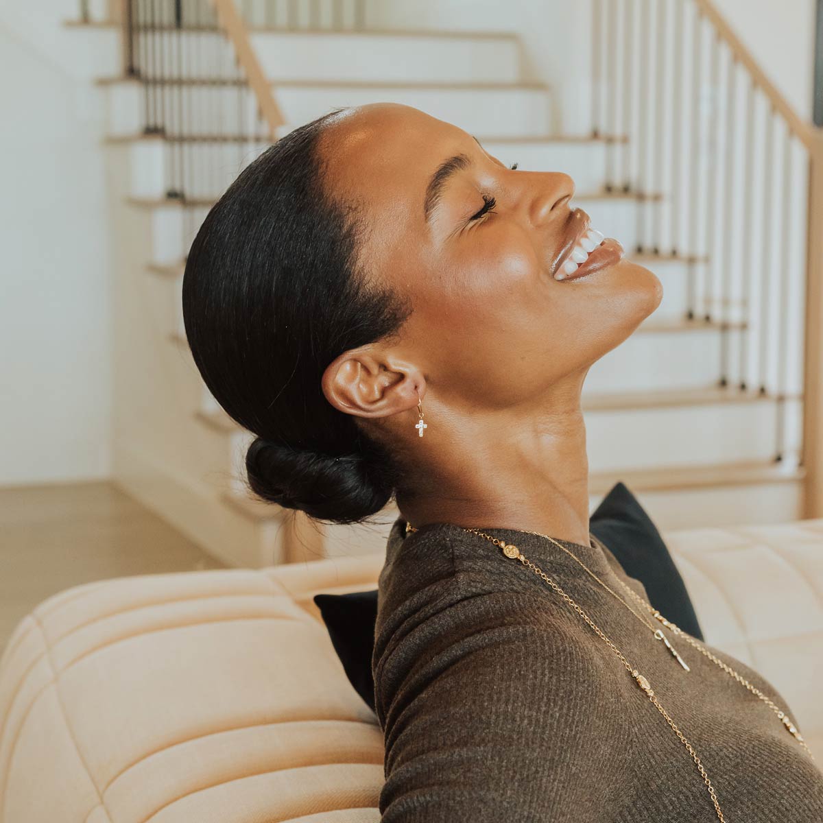 Faith Petite Cross Cubic Zirconia Hoop Earrings