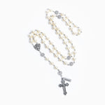 White Austrian crystal pearl rosary