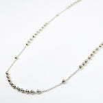 Rosary Necklace Silver Stainless Steel Chain and Beads