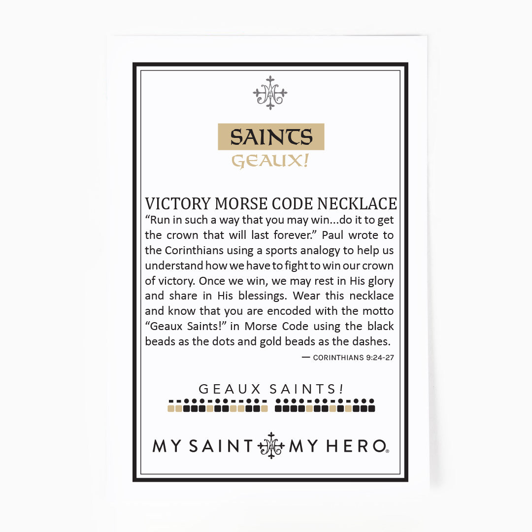 Saints Geaux! Victory Morse Code Necklace