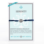 Navy Cording and Silver Benedictine Serenity Bracelet on Product Card