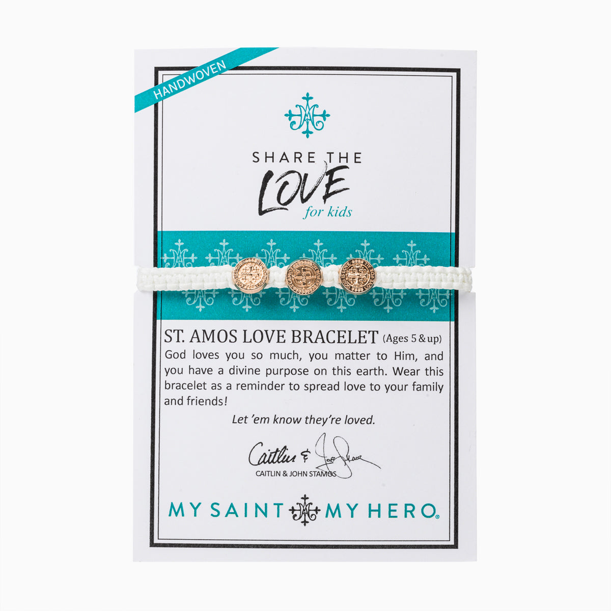 My Saint My Hero St. Amos Bracelet Set - Woven Religious Medals Bracelets