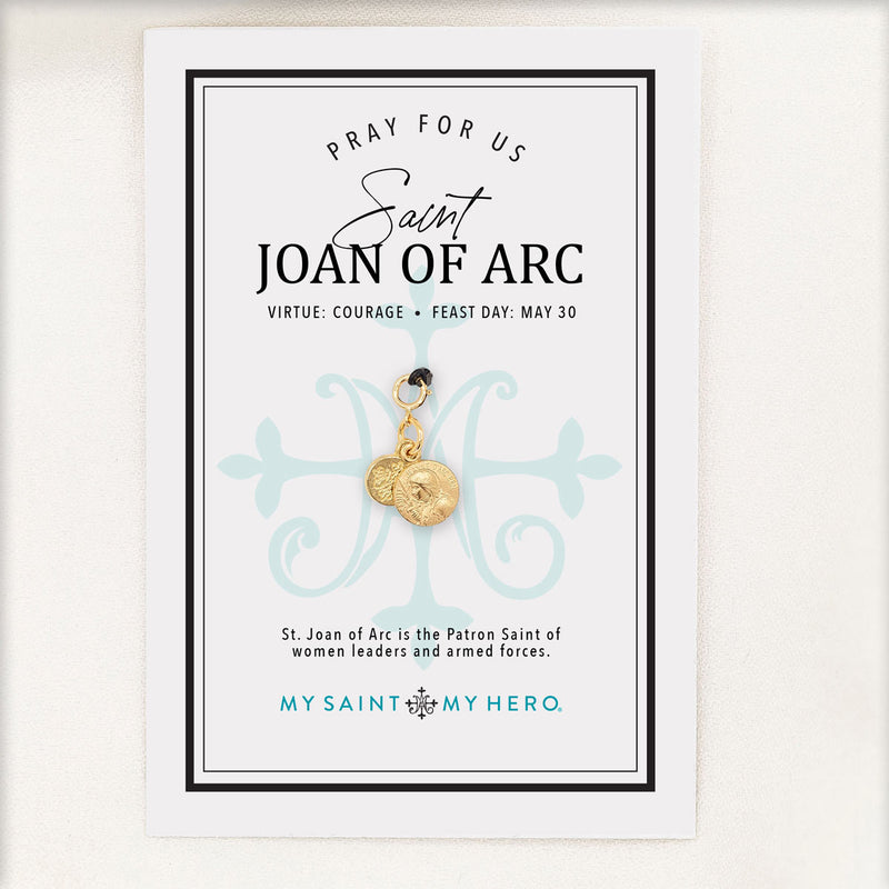 Saint Joan of Arc Medal in gold tone on product card