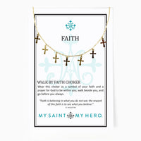 Walk by Faith Choker on it's inspirational product card with a quote from St. Augustine