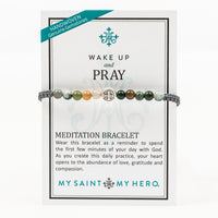 WAKE UP AND PRAY  Mixed Agate on an inspirational card